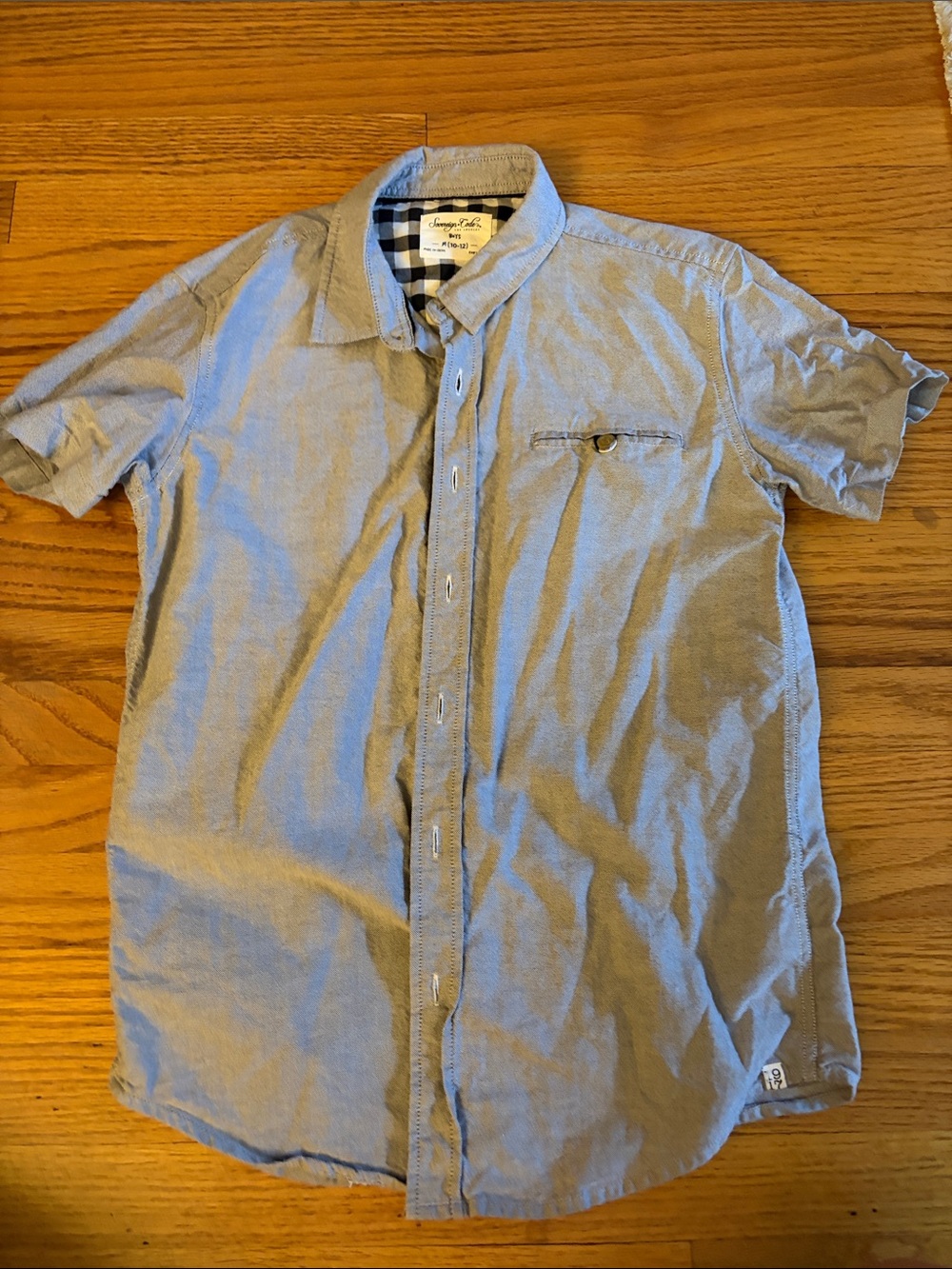 Sovereign Code Light Blue Short-Sleeve Button-Down Shirt boys dress shirt